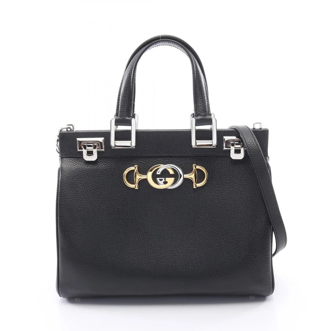GUCCI ZUMI SMALL SHOULDER TOTE HANDBAG CROSSBODY LEATHER BLACK (1 of 4)