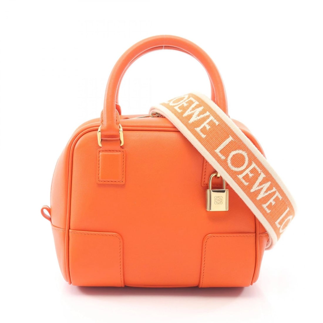 LOEWE AMAZONA 16 2WAY SHOULDER CROSSBODY HANDBAG: LOEWE Amazona 16 2WAY Shoulder Crossbody Handbag Brand: LOEWE Type/Style: Handbag Material: Exterior Material leather Color: Exterior Color Orange?ish colors Size: (H:5.5" x W:6.3" x D:3.1") Acces