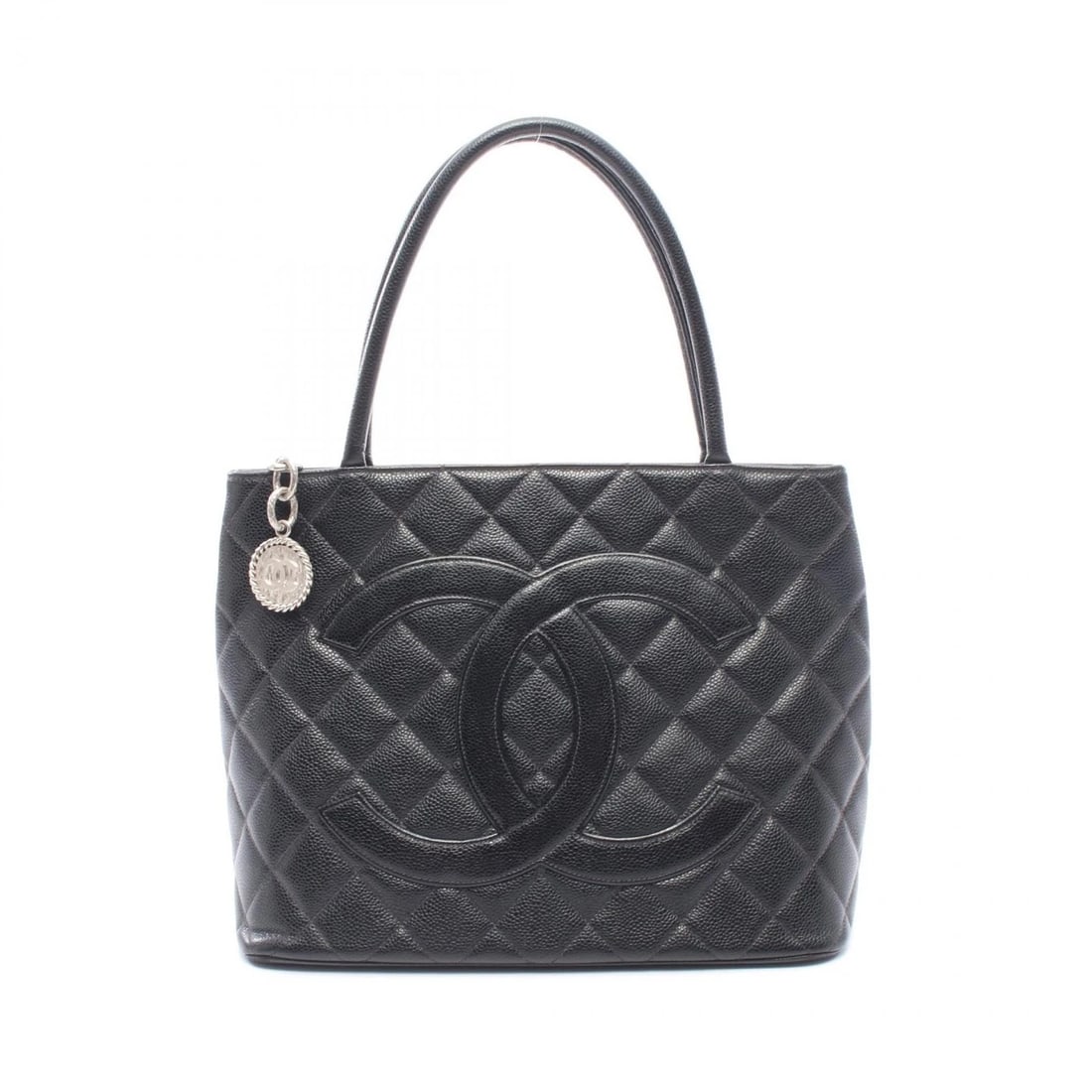 CHANEL MEDALLION TOTE BAG GRAINED CALFSKIN LEATHER: CHANEL Medallion Tote Bag Grained Calfskin leather Brand: CHANEL Type/Style: Tote Bag Material: Exterior Material Grained Calfskin leather Color: Exterior Color Black?ish colors Size: (H:9.4" x W:11.4