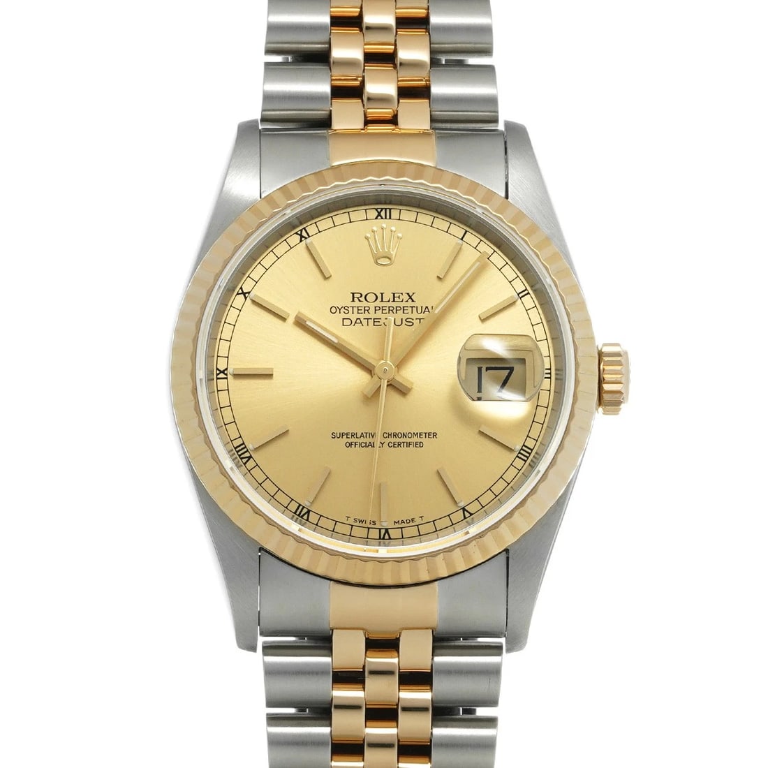 ROLEX DATEJUST CHAMPAGNE WATCH: ROLEX Datejust Champagne Watch Brand: ROLEX Type/Style: Wristwatch Material: Band Material Stainless steel/Yellow Gold, Case Material Stainless steel Color: Dial Color Champagne Size: ?Case? H/About 3