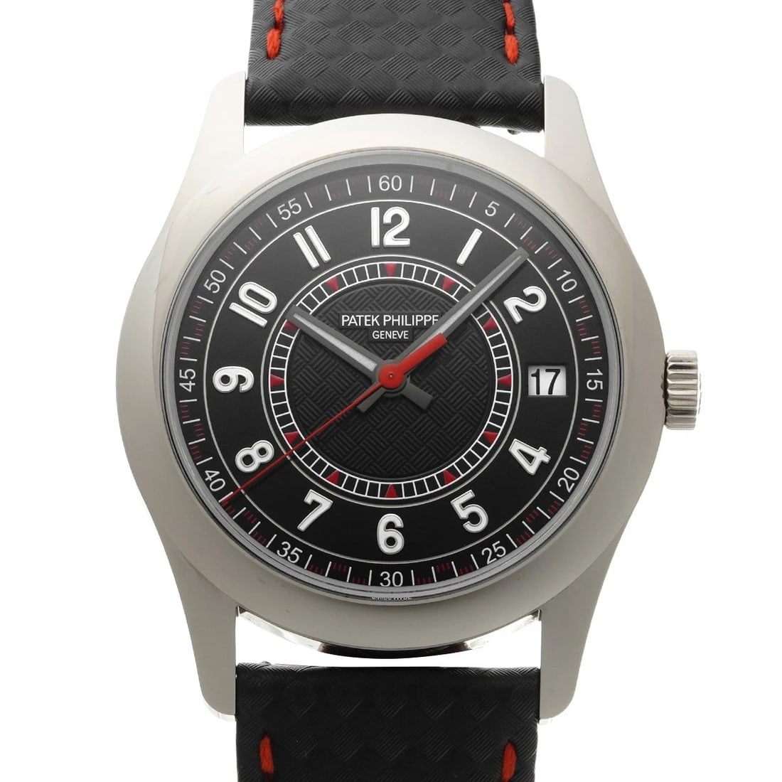 PATEK PHILIPPE CALATRAVA BLACK WATCH: PATEK PHILIPPE Calatrava black Watch Brand: PATEK PHILIPPE Type/Style: Wristwatch Material: Band Material carbon/calf, Case Material White gold Color: Dial Color black Size: ?Case? H/About 40mm W/Abou