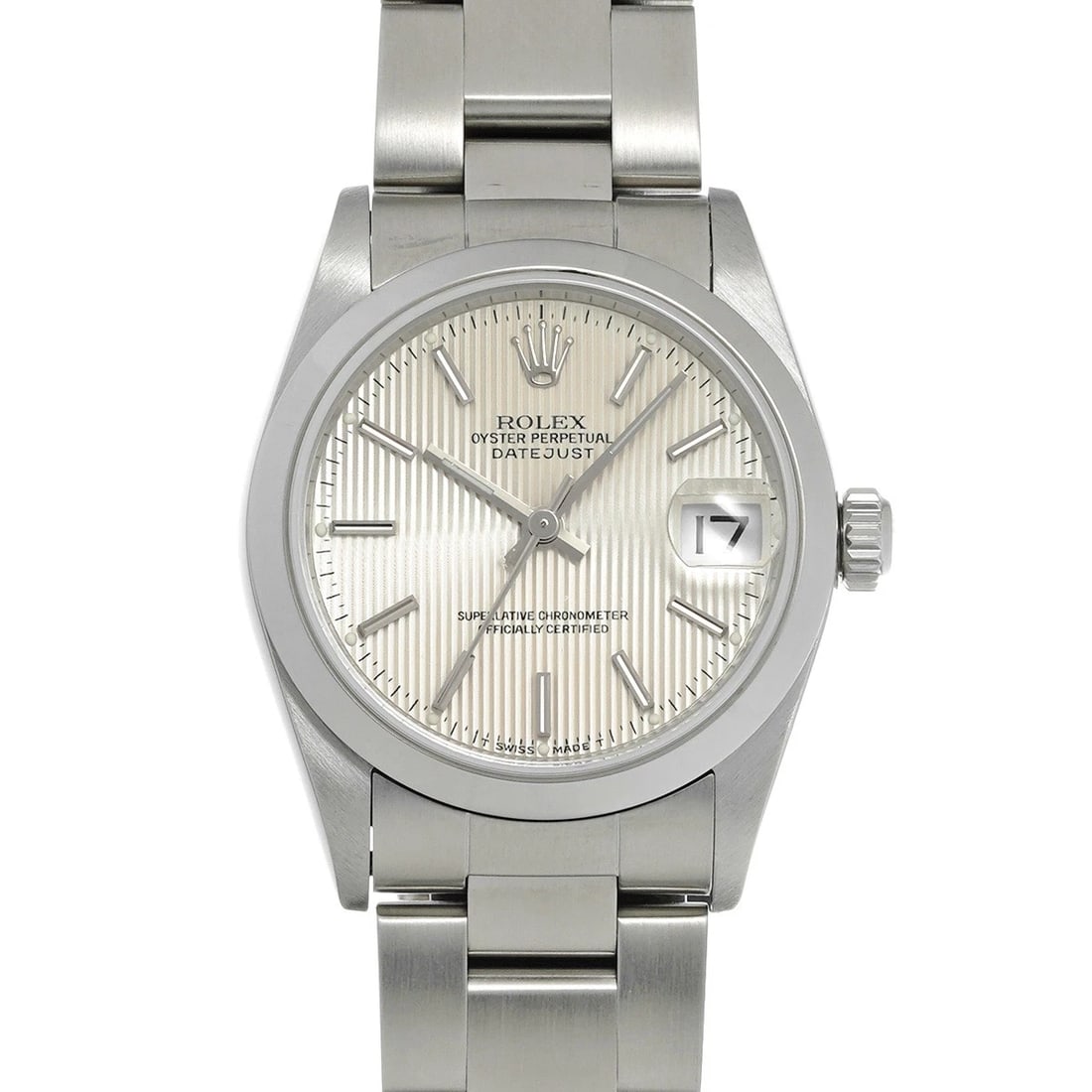 ROLEX DATEJUST SILVER TAPESTRY WATCH: ROLEX Datejust Silver tapestry Watch Brand: ROLEX Type/Style: Wristwatch Material: Band Material Stainless steel, Case Material Stainless steel Color: Dial Color Silver tapestry Size: ?Case? H/About 3