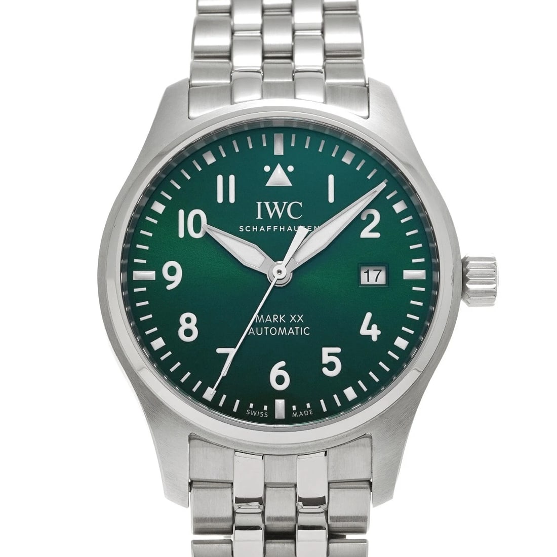 IWC PILOT'S WATCH GREEN WATCH: IWC Pilot's Watch green Watch Brand: IWC Type/Style: Wristwatch Material: Band Material Stainless steel, Case Material Stainless steel Color: Dial Color green Size: ?Case? H/About 40mm W/About 40mm D/