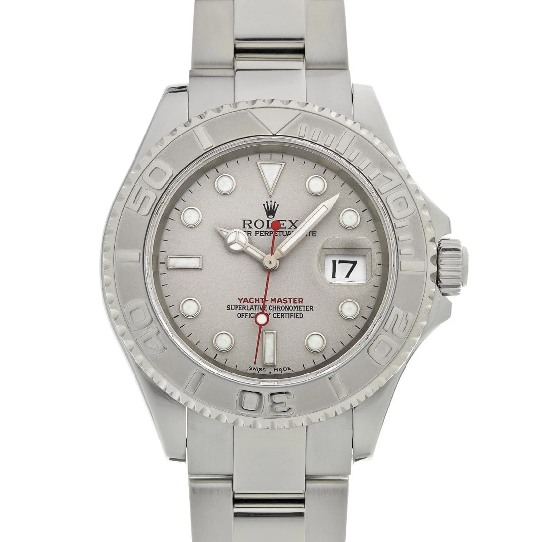 ROLEX YACHT-MASTER ROLESIUM GRAY WATCH (1 of 4)