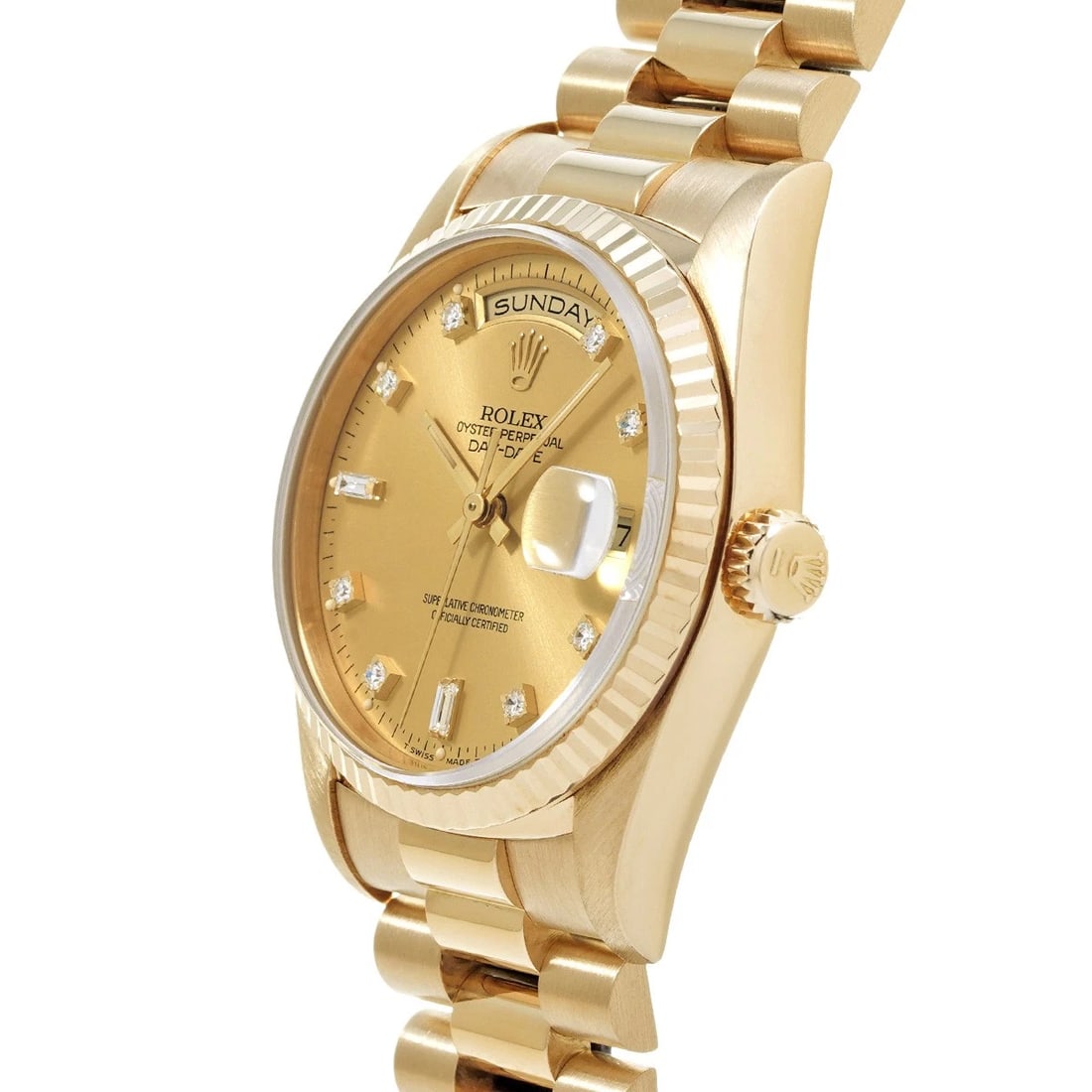ROLEX DATE CHAMPAGNE/DIAMOND WATCH - 2