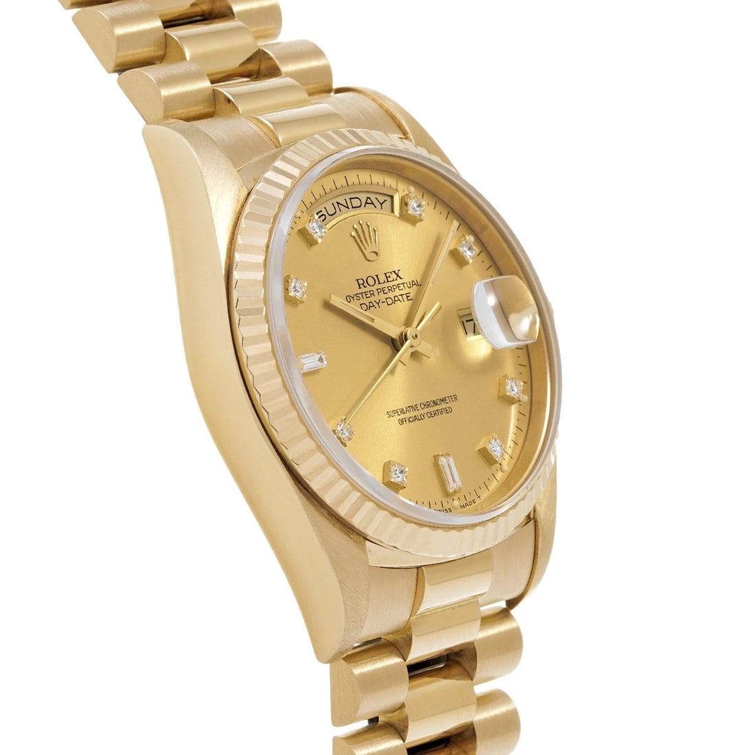ROLEX DATE CHAMPAGNE/DIAMOND WATCH - 3