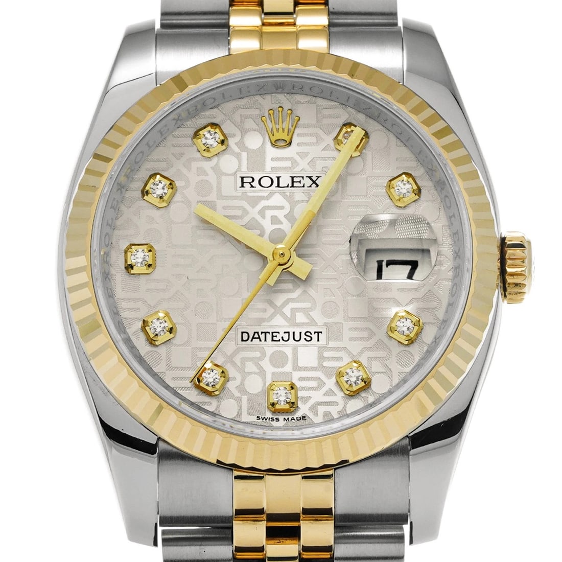 ROLEX DATEJUST SILVER COMPUTER/DIAMOND WATCH - 4