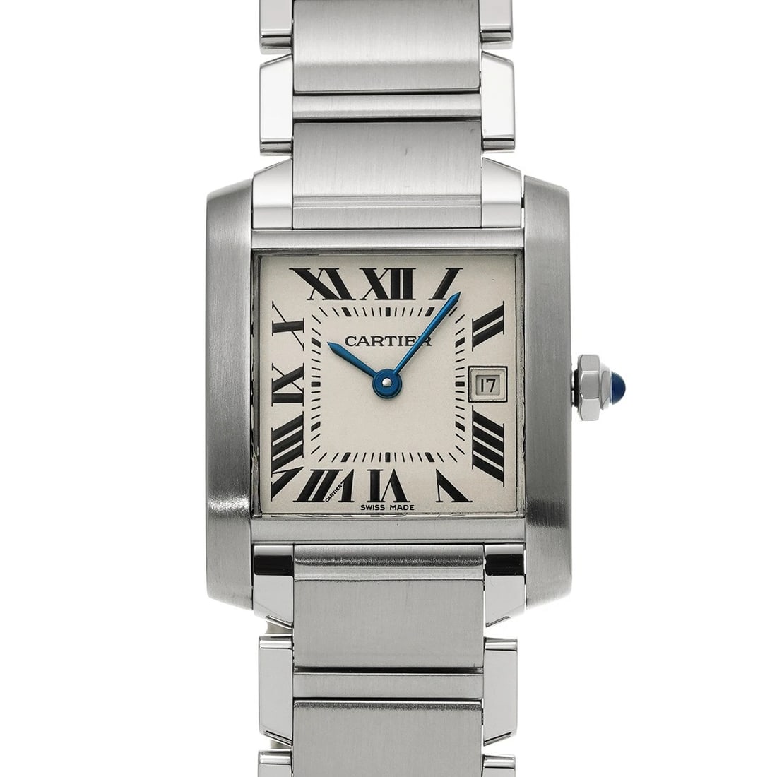 CARTIER TANK FRANCAISE SILVER WATCH: CARTIER Tank Francaise Silver Watch Brand: CARTIER Type/Style: Wristwatch Material: Band Material Stainless steel, Case Material Stainless steel Color: Dial Color Silver Size: ?Case? H/About 30.4mm W/