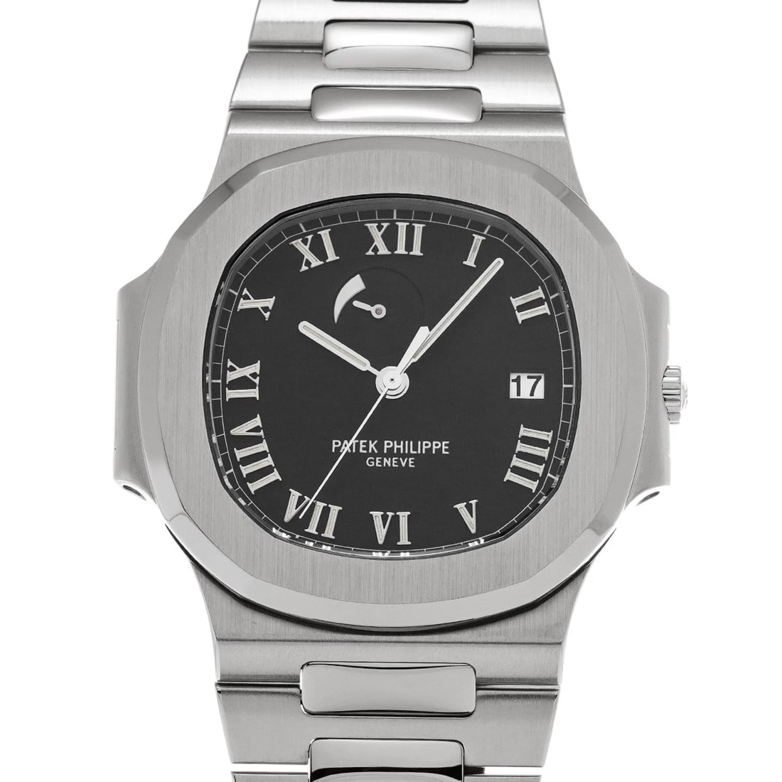 PATEK PHILIPPE NAUTILUS BLACK WATCH: PATEK PHILIPPE Nautilus black Watch Brand: PATEK PHILIPPE Type/Style: Wristwatch Material: Band Material Stainless steel, Case Material Stainless steel Color: Dial Color black Size: ?Case? H/About 42m