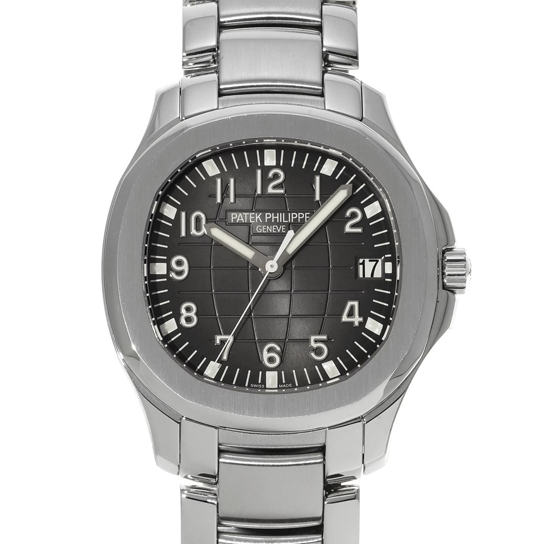 PATEK PHILIPPE AQUANAUT BLACK EMBOSS WATCH: PATEK PHILIPPE Aquanaut Black emboss Watch Brand: PATEK PHILIPPE Type/Style: Wristwatch Material: Band Material Stainless steel, Case Material Stainless steel Color: Dial Color Black emboss Size: ?Cas