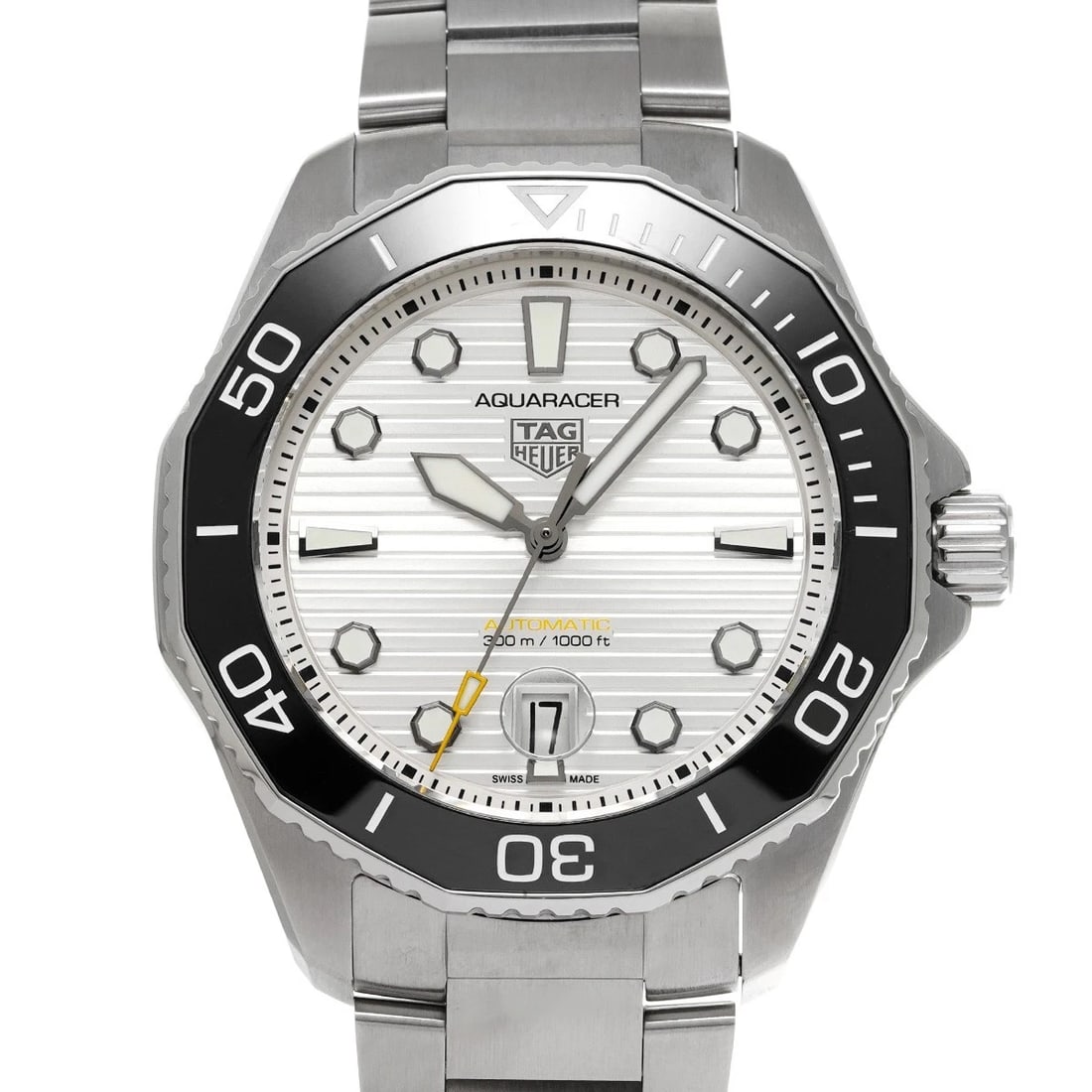 TAG HEUER AQUARACER PROFESSIONAL CALIBER SILVER WATCH: TAG HEUER Aquaracer Professional Caliber Silver Watch Brand: TAG HEUER Type/Style: Wristwatch Material: Band Material Stainless steel, Case Material Stainless steel Color: Dial Color Silver Size: ?Cas