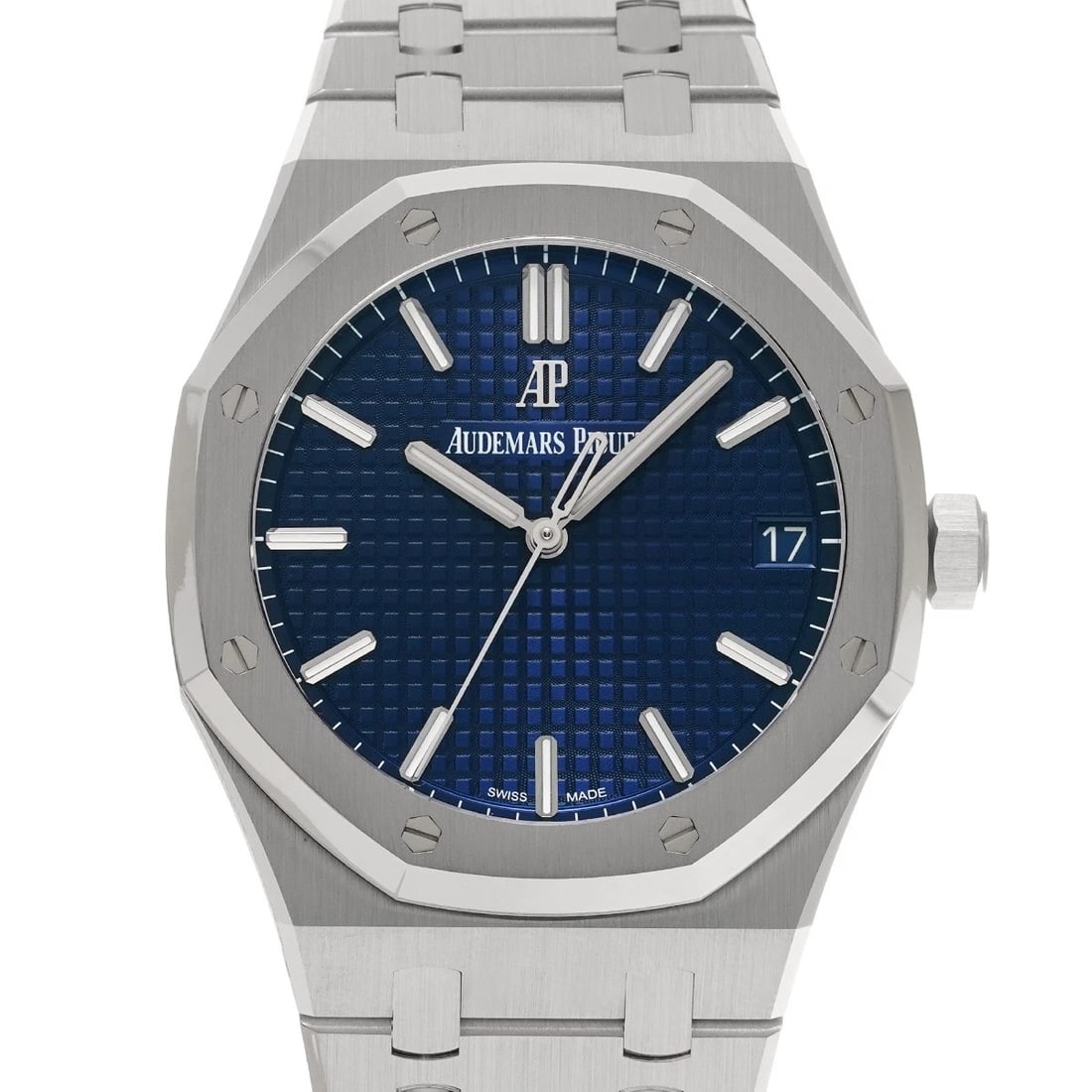 AUDEMARS PIGUET ROYAL OAK BLUE WATCH: AUDEMARS PIGUET Royal Oak blue Watch Brand: AUDEMARS PIGUET Type/Style: Wristwatch Material: Band Material White gold, Case Material White gold Color: Dial Color blue Size: ?Case? H/About 41mm W/About