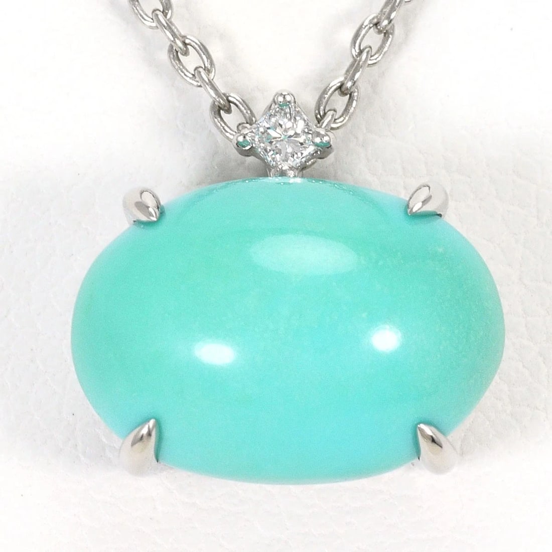 PT950 PLATINUM PM/PLATINUM NECKLACE TURQUOISE: PT950 Platinum Pm/Platinum Necklace Turquoise Brand: No Brand Type/Style: Necklace Material: PT950 Platinum Pm/Platinum, Main Stone/Creation Turquoise Color: Silver Size: Total length40cm