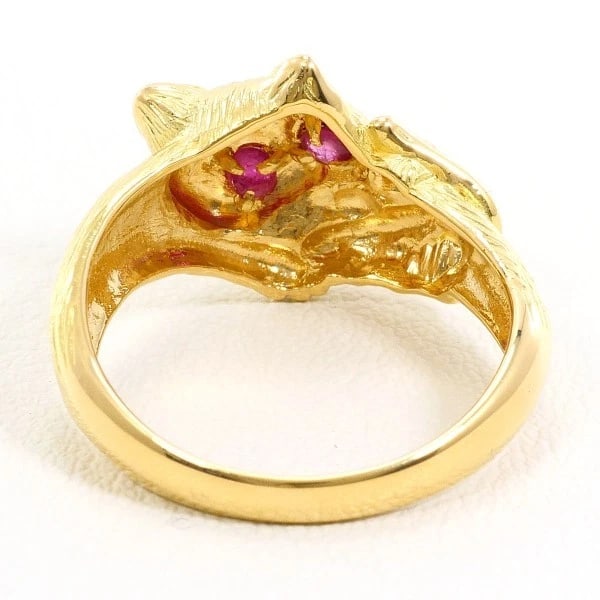 RING K18/YELLOW GOLD: Ring K18/Yellow Gold Brand: No Brand Type/Style: Ring Material: K18/Yellow Gold, Main Stone/Creation Ruby Color: Yellow Gold Size: US 6 3/4 Accessories: None Accessories Notice: When purchasing