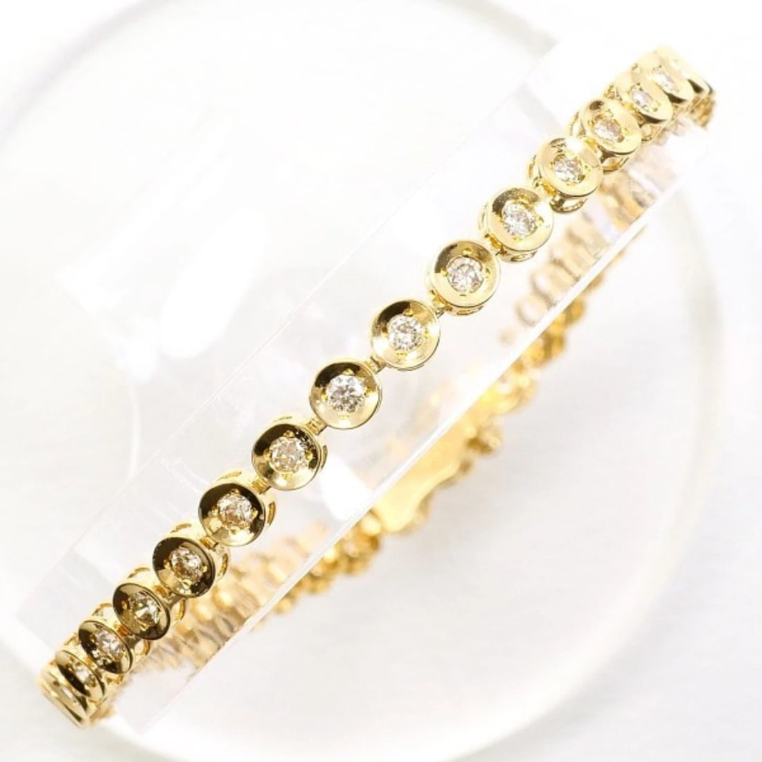 18K YELLOW GOLD BRACELET CARAT DIAMOND (1 of 3)