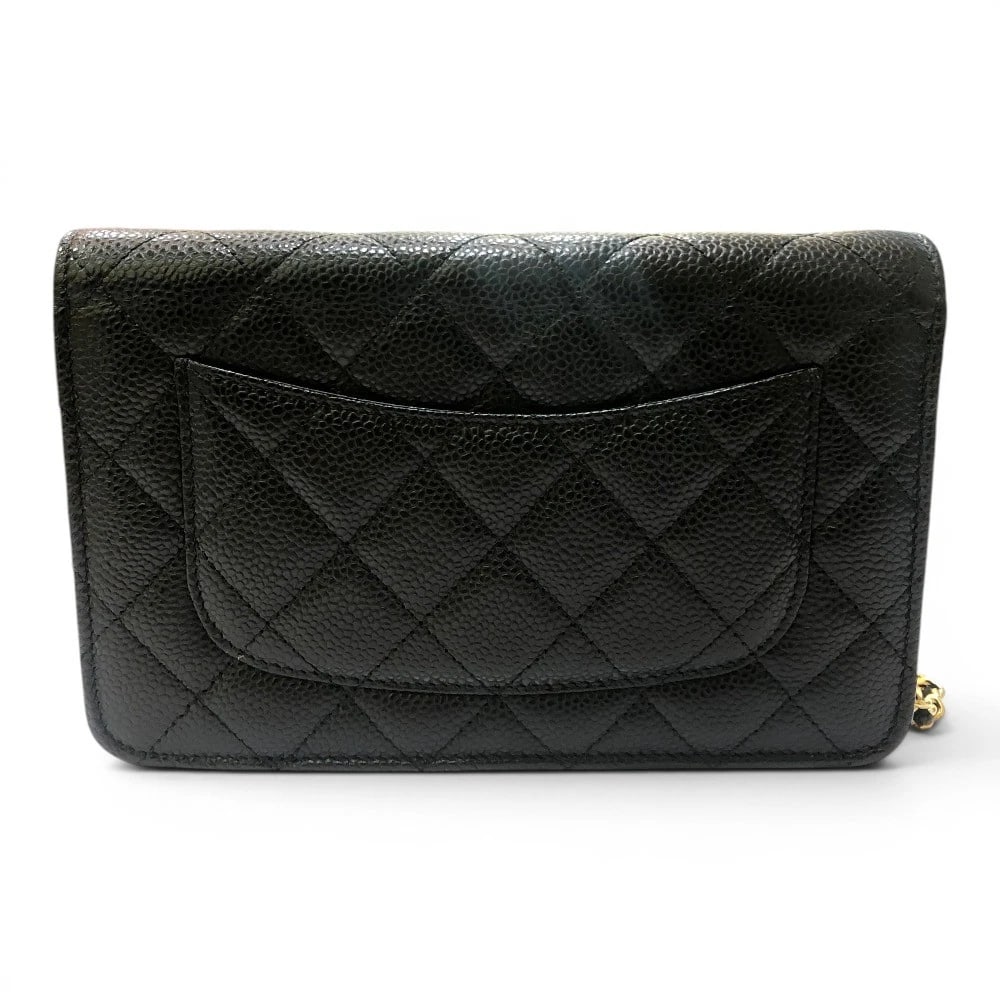 CHANEL MATELASSE CC MARK CHAIN WALLET SHOULDER BAG: CHANEL Matelasse CC Mark Chain Wallet Shoulder Bag Brand: CHANEL Type/Style: Shoulder Bag Material: Caviar Leather Color: BlackxGDHardware Size: W7.5?H4.9?D1.2inch / W19cm H12.5cm D3cm Accessories