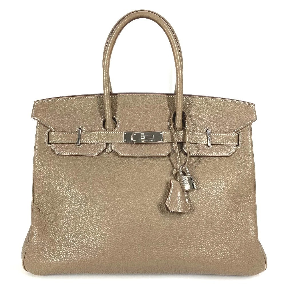 HERMES BIRKIN 35 BAG TOTE BAG HAND BAG: HERMES Birkin 35 Bag Tote Bag Hand Bag Brand: HERMES Type/Style: Hand Bag Material: Togo Color: Brown / SilverHarware Size: W13.6?H10.2?D7.1inch / W34.5cm H26cm D18cm Accessories: None Acc