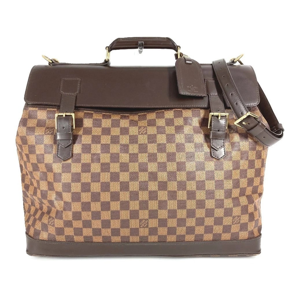 LOUIS VUITTON DAMIER WEST END GM HAND BAG SHOULDER BAG: LOUIS VUITTON Damier West End GM Hand Bag Shoulder Bag Brand: LOUIS VUITTON Type/Style: Duffle Bag Material: Damier Canvas Color: Ebene / Brown Size: W17.1?H7.3?D13.4inch / W43.5cm H18.5cm D34cm A