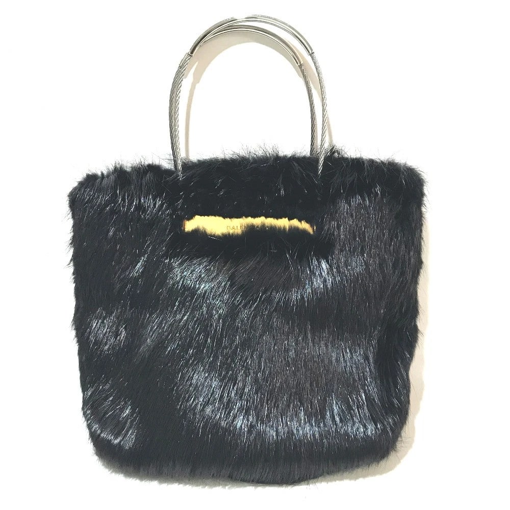 BALENCIAGA FUR TOTE HAND BAG BLACK (1 of 6)
