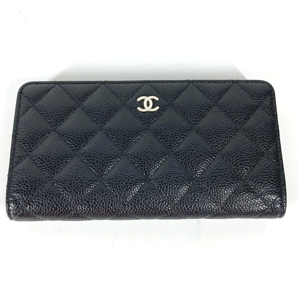 CHANEL LONG WALLET CC CC MARK MATELASSE LONG WALLET: CHANEL Long wallet CC CC Mark Matelasse Long Wallet Brand: CHANEL Type/Style: Long Wallet Material: Caviar Leather Color: BlackxSilverHardware Size: W7.3?H3.7inch / W18.5cm H9.5cm Accessories: Non