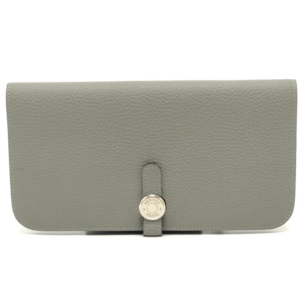 HERMES DOGON LONG WALLET BIFOLD LONG WALLET: HERMES Dogon Long Wallet Bifold Long Wallet Brand: HERMES Type/Style: Long Wallet Material: Togo Color: gray Size: W8.1?H4.3?D0.4inch / W20.5cm H11cm D1cm Accessories: None Accessories Not