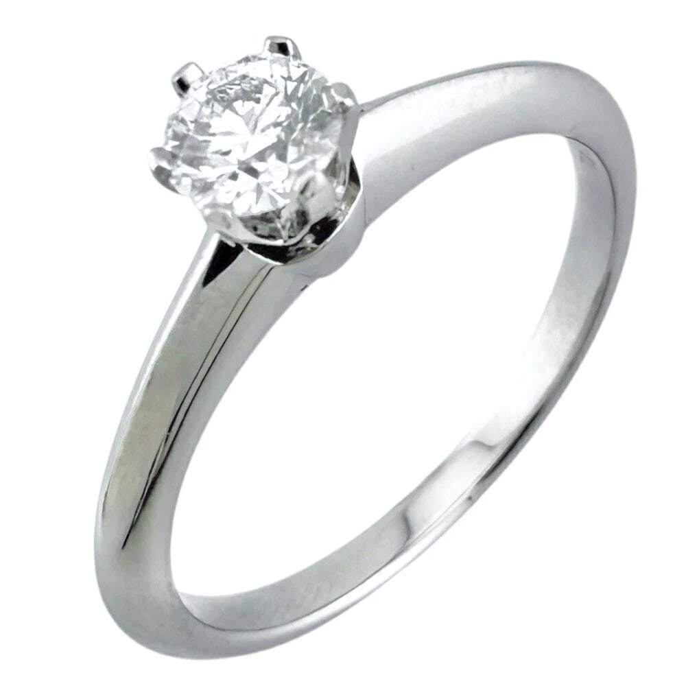 TIFFANY & CO SOLITAIRE DIAMOND RING: Tiffany & Co Solitaire Diamond Ring Brand: Tiffany & Co. Type/Style: Ring Material: Pt950 Color: PT Size: US 5.5 Accessories: None Accessories Notice: When purchasing pre-owned goods, plea