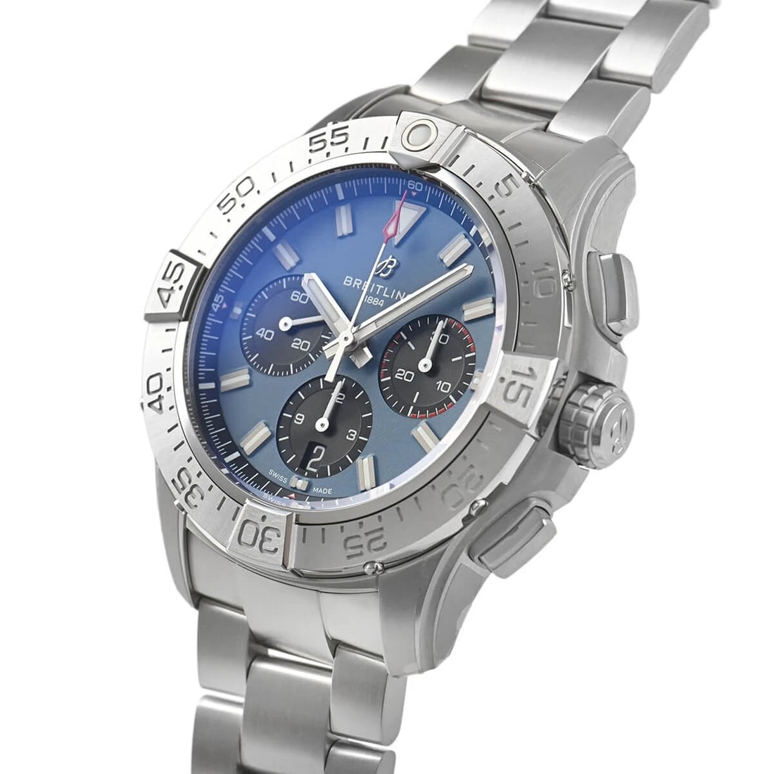 BREITLING AVENGER CHRONOGRAPH WATCH: BREITLING Avenger Chronograph Watch Brand: BREITLING Type/Style: Wristwatch Material: Case Material stainless Color: Dial Color Blue/Black Size: Case Size Case Size: 44.0mm Accessories: None <