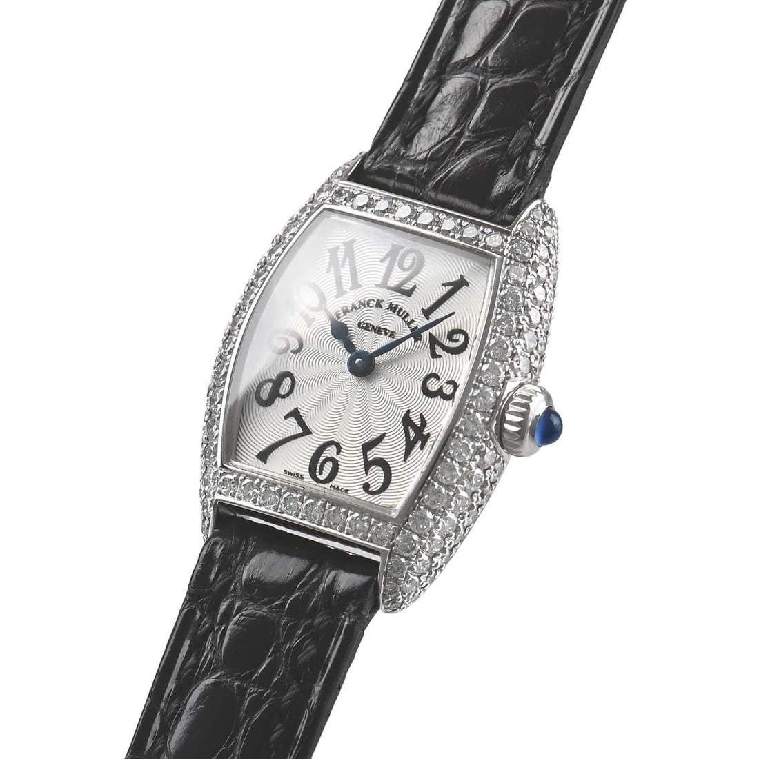 FRANCK MULLER TONNEAU CURVEX PETIT WATCH: FRANCK MULLER Tonneau Curvex Petit Watch Brand: FRANCK MULLER Type/Style: Wristwatch Material: Case Material White Gold Color: Dial Color Silver Size: Case Size Case Size: 27.0 x 20.0 mm Accessori