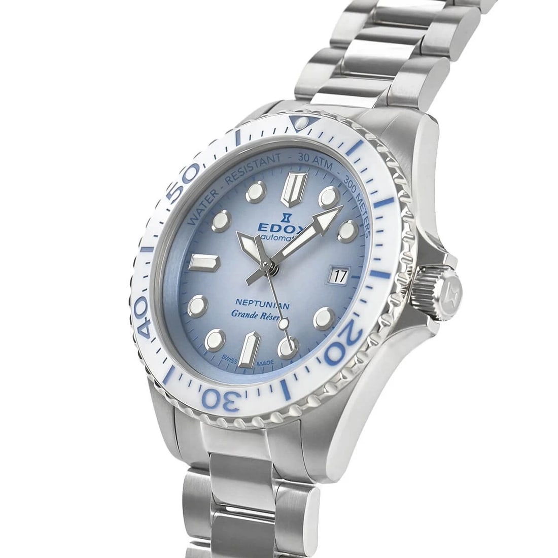 EDOX NEPTUNIAN GRANDE WATCH: EDOX Neptunian Grande Watch Brand: EDOX Type/Style: Wristwatch Material: Case Material stainless Color: Dial Color blue Size: Case Size Case Size: 42.0mm Accessories: None Accessories Noti