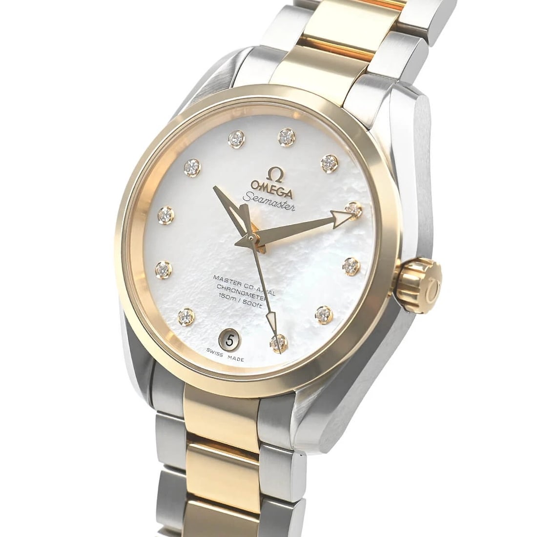 OMEGA SEAMASTER AQUA TERRA WATCH: OMEGA Seamaster Aqua Terra Watch Brand: OMEGA Type/Style: Wristwatch Material: Case Material Stainless steel and yellow gold Color: Dial Color white Size: Case Size Case Size: 38.5mm Accessories: