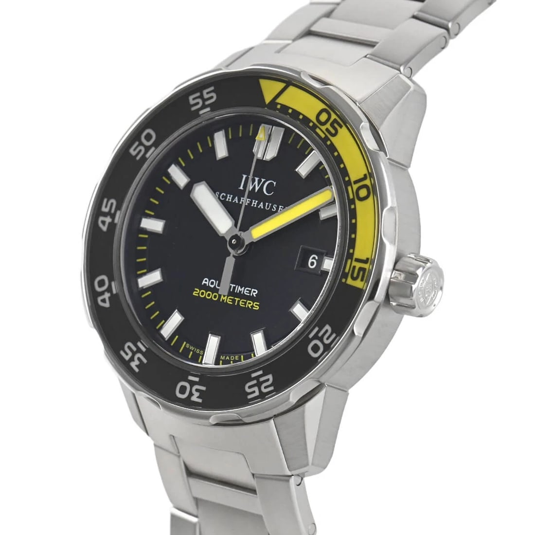 IWC AQUATIMER AUTOMATIC WATCH: IWC Aquatimer Automatic Watch Brand: IWC Type/Style: Wristwatch Material: Case Material stainless Color: Dial Color black Size: Case Size Case Size: 45.6mm Accessories: None Accessories No