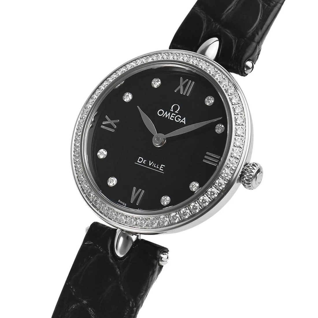 OMEGA DE VILLE PRESTIGE DEWDROP WATCH: OMEGA De Ville Prestige Dewdrop Watch Brand: OMEGA Type/Style: Wristwatch Material: Case Material stainless Color: Dial Color black Size: Case Size Case Size: 27.4mm Accessories: None Acce