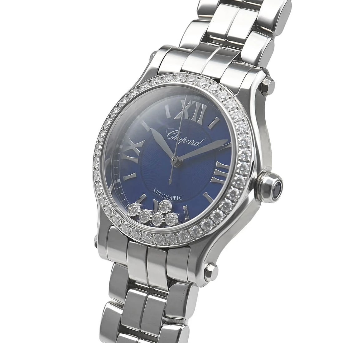 CHOPARD HAPPY SPORT AUTOMATIC WATCH: CHOPARD Happy Sport Automatic Watch Brand: CHOPARD Type/Style: Wristwatch Material: Case Material stainless Color: Dial Color blue Size: Case Size Case Size: 30.0mm Accessories: None Accessories