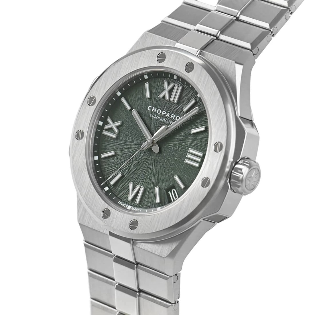 CHOPARD ALPINE EAGLE WATCH: CHOPARD Alpine Eagle Watch Brand: CHOPARD Type/Style: Wristwatch Material: Case Material stainless Color: Dial Color green Size: Case Size Case Size: 41.0mm Accessories: None Accessories Notice: When