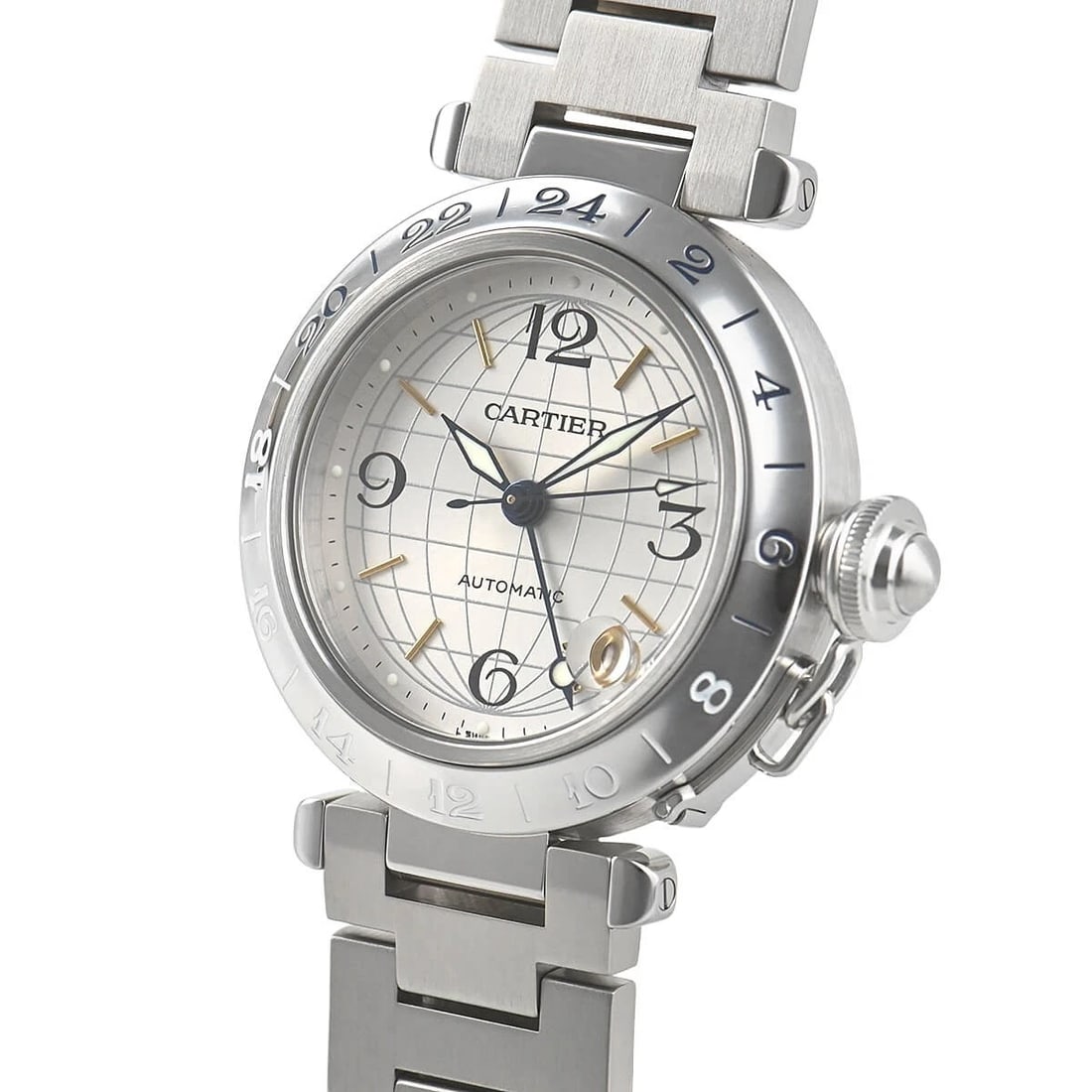 CARTIER PASHA C MERIDIAN WATCH: CARTIER Pasha C Meridian Watch Brand: CARTIER Type/Style: Wristwatch Material: Case Material stainless Color: Dial Color Silver Size: Case Size Case Size: 35.0mm Accessories: None Accessor