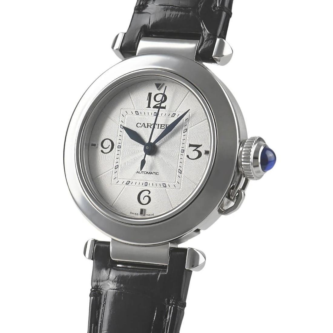 CARTIER PASHA DE CARTIER 35 WATCH: CARTIER Pasha de Cartier 35 Watch Brand: CARTIER Type/Style: Wristwatch Material: Case Material stainless Color: Dial Color Silver Size: Case Size Case Size: 35.0mm Accessories: None Acces