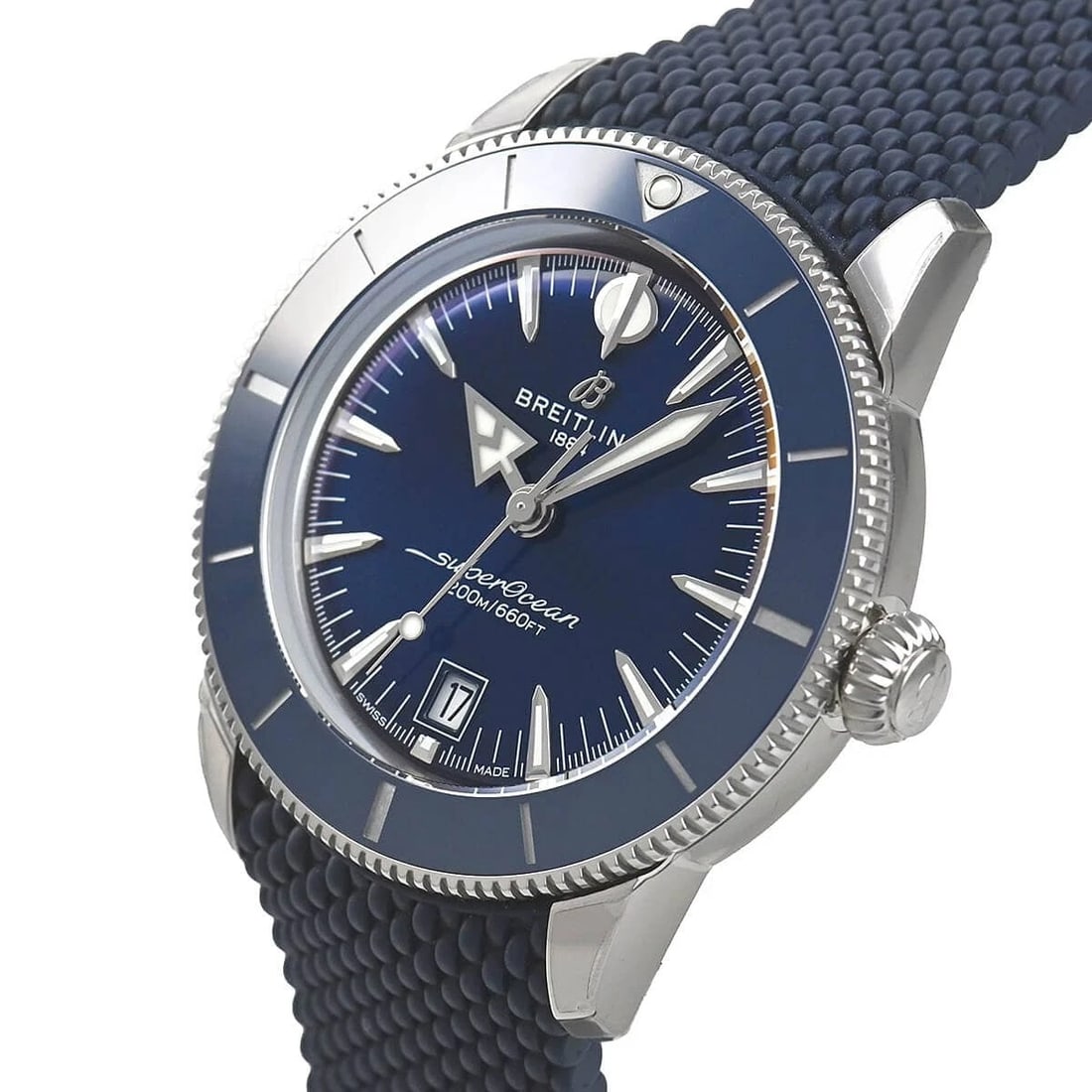 BREITLING SUPEROCEAN HERITAGE AUTOMATIC 42 WATCH: BREITLING Superocean Heritage Automatic 42 Watch Brand: BREITLING Type/Style: Wristwatch Material: Case Material stainless Color: Dial Color blue Size: Case Size Case Size: 42.0mm Accessories: None