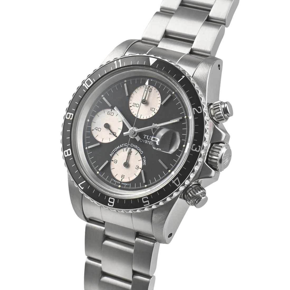 TUDOR CHRONOTIME WATCH: Tudor Chronotime Watch Brand: Tudor Type/Style: Wristwatch Material: Case Material stainless Color: Dial Color Black/Silver Size: Case Size Case Size: 40.0mm Accessories: None Accessories