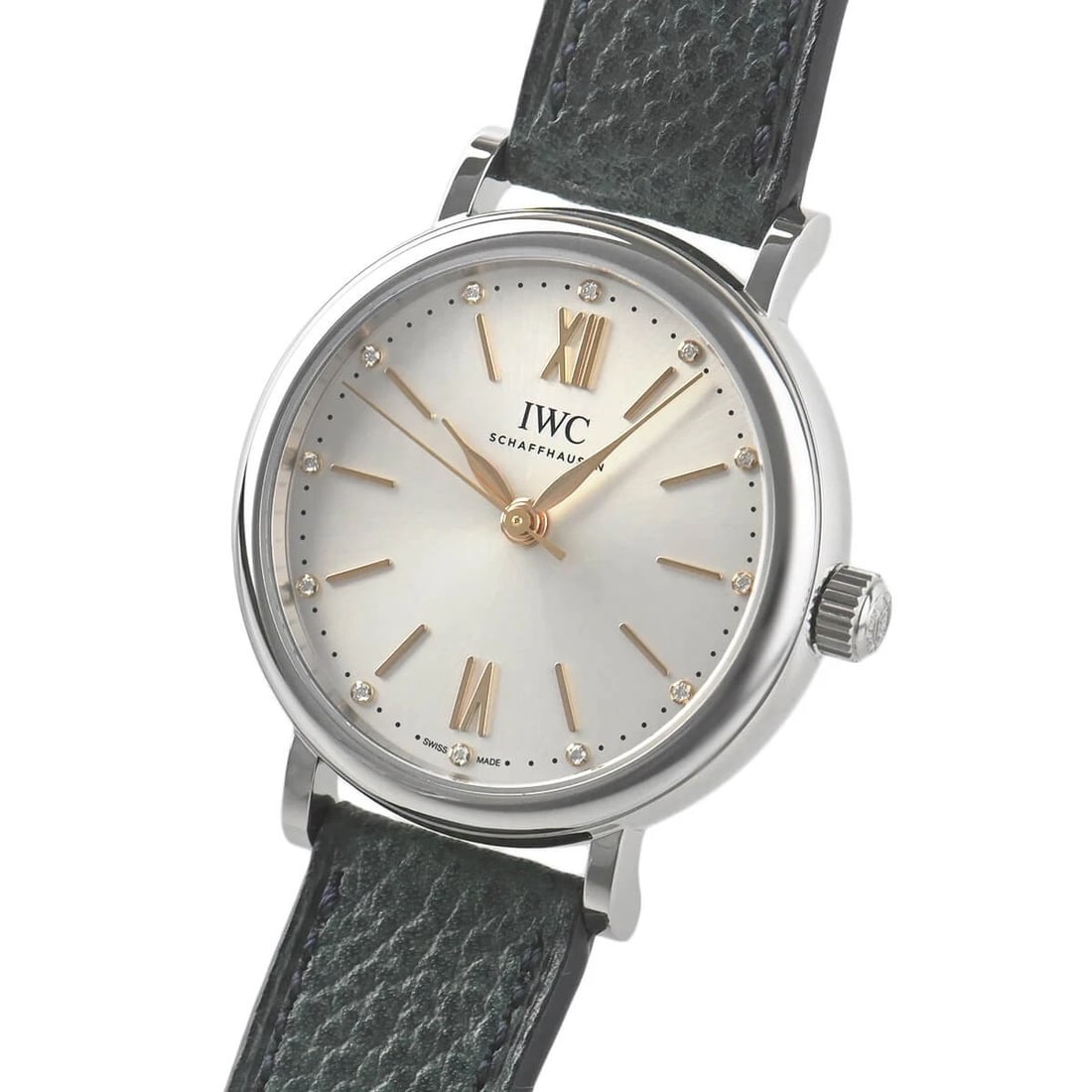IWC PORTOFINO AUTOMATIC WATCH: IWC Portofino Automatic Watch Brand: IWC Type/Style: Wristwatch Material: Case Material stainless Color: Dial Color Silver Size: Case Size Case Size: 34.0mm Accessories: None Accessories N