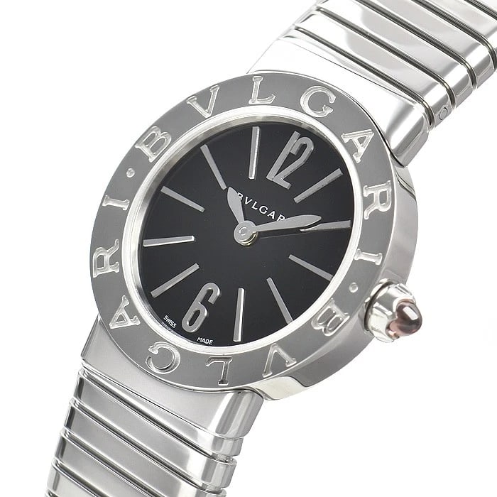 BVLGARI TUBOGAS WATCH: BVLGARI Tubogas Watch Brand: BVLGARI Type/Style: Wristwatch Material: Case Material stainless Color: Dial Color black Size: Case Size Case Size: 23.0mm Accessories: None Accessories Notice