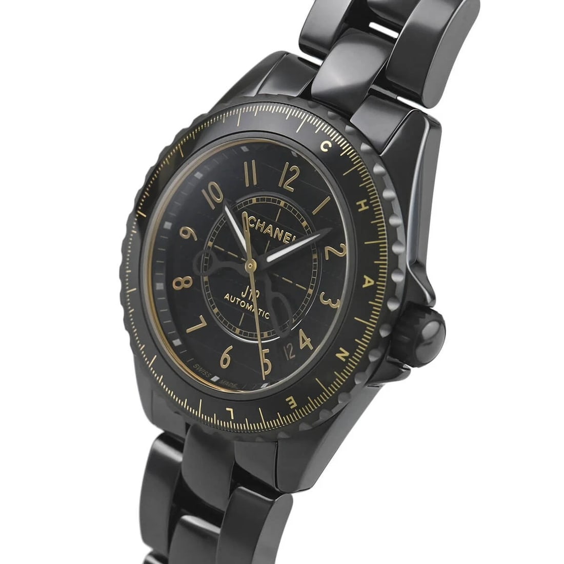 CHANEL J12 COUTURE WATCH: CHANEL J12 Couture Watch Brand: CHANEL Type/Style: Wristwatch Material: Case Material ceramic Color: Dial Color black Size: Case Size Case Size: 38.0mm Accessories: None Accessories Notice: When