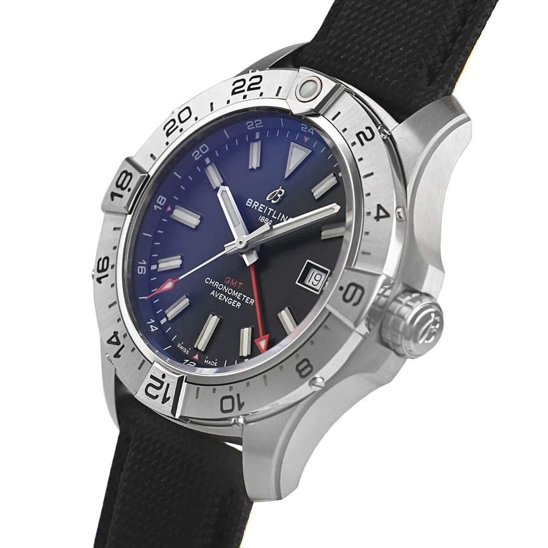 BREITLING AVENGER AUTOMATIC GMT WATCH: BREITLING Avenger Automatic GMT Watch Brand: BREITLING Type/Style: Wristwatch Material: Case Material stainless Color: Dial Color black Size: Case Size Case Size: 44.0mm Accessories: None Accessories