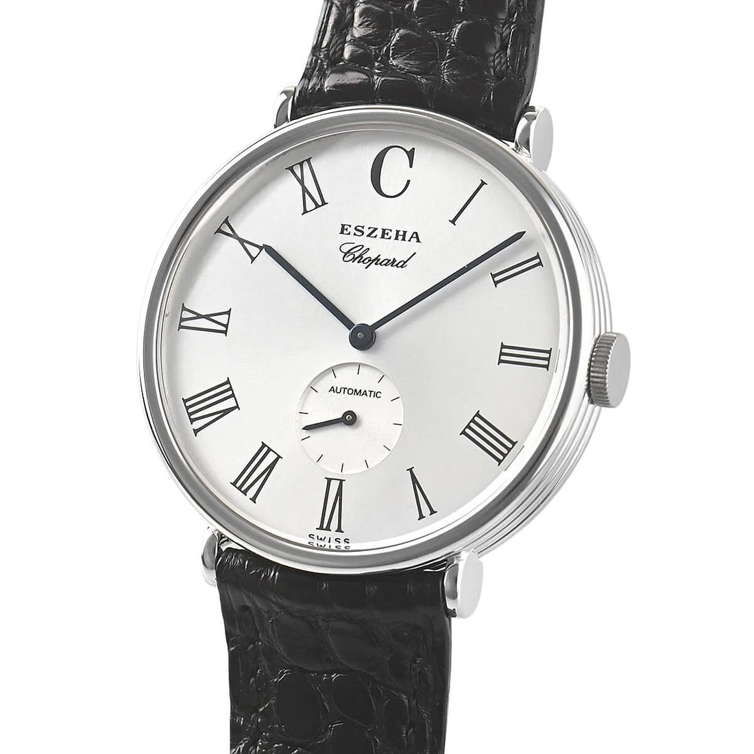 CHOPARD CLASSICAL ESZEHA WATCH: CHOPARD Classical Eszeha Watch Brand: CHOPARD Type/Style: Wristwatch Material: Case Material White Gold Color: Dial Color Silver Size: Case Size Case Size: 38.3mm Accessories: None Accesso