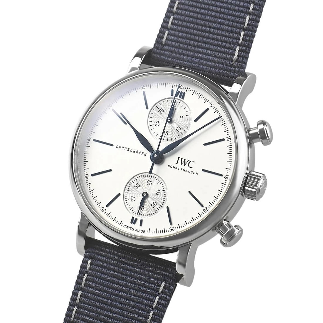 IWC PORTOFINO CHRONOGRAPH WATCH: IWC Portofino Chronograph Watch Brand: IWC Type/Style: Wristwatch Material: Case Material stainless Color: Dial Color Silver Size: Case Size Case Size: 39.0mm Accessories: None Accessories