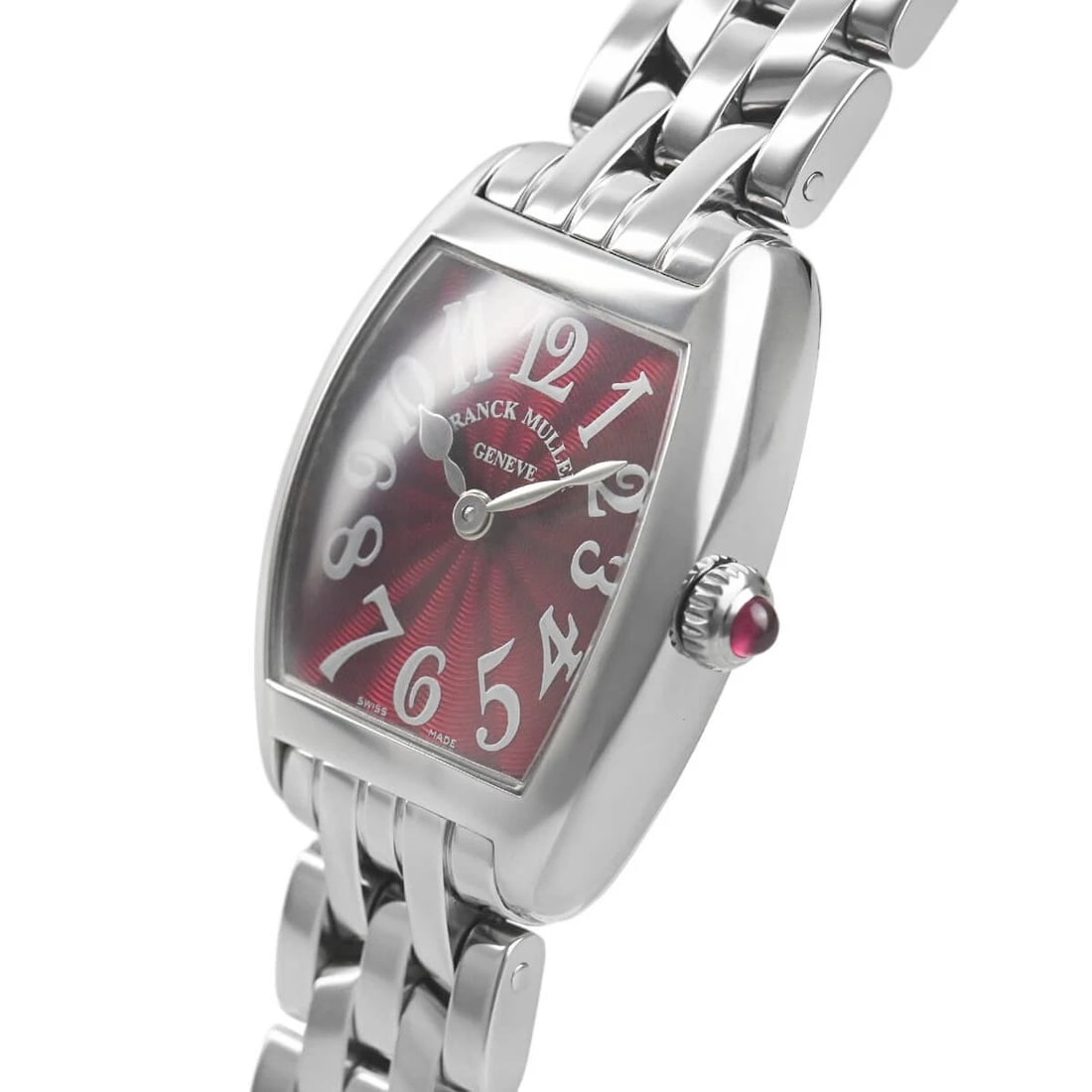 FRANCK MULLER TONNEAU CURVEX INTERMEDIATE WATCH: FRANCK MULLER Tonneau Curvex Intermediate Watch Brand: FRANCK MULLER Type/Style: Wristwatch Material: Case Material stainless Color: Dial Color Bordeaux Size: Case Size Case Size: 30.0 x 22.0mm Ac