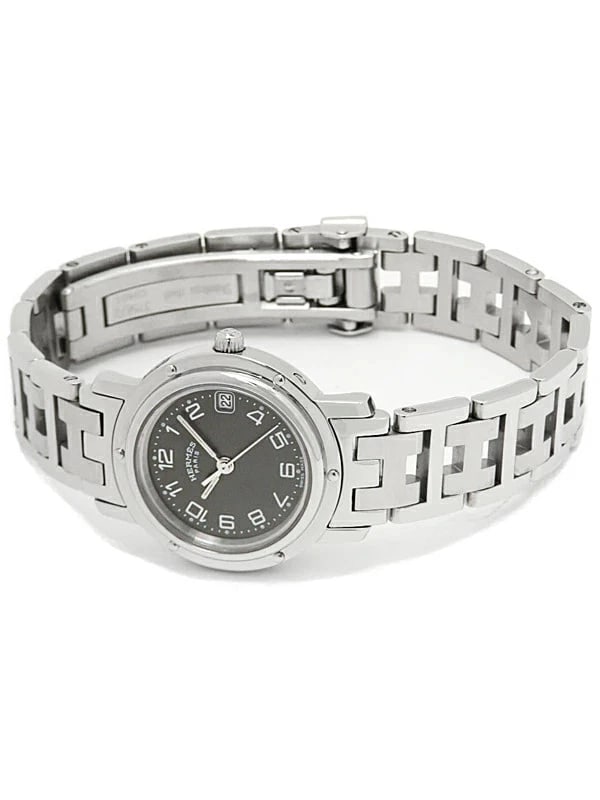 HERMES CLIPPER WATCH: HERMES Clipper Watch Brand: HERMES Type/Style: Wristwatch Material: Case Material stainless Color: Dial Color gray Size: Case Size Size: Case: Approx. 23mm Diameter Accessories: None Acces