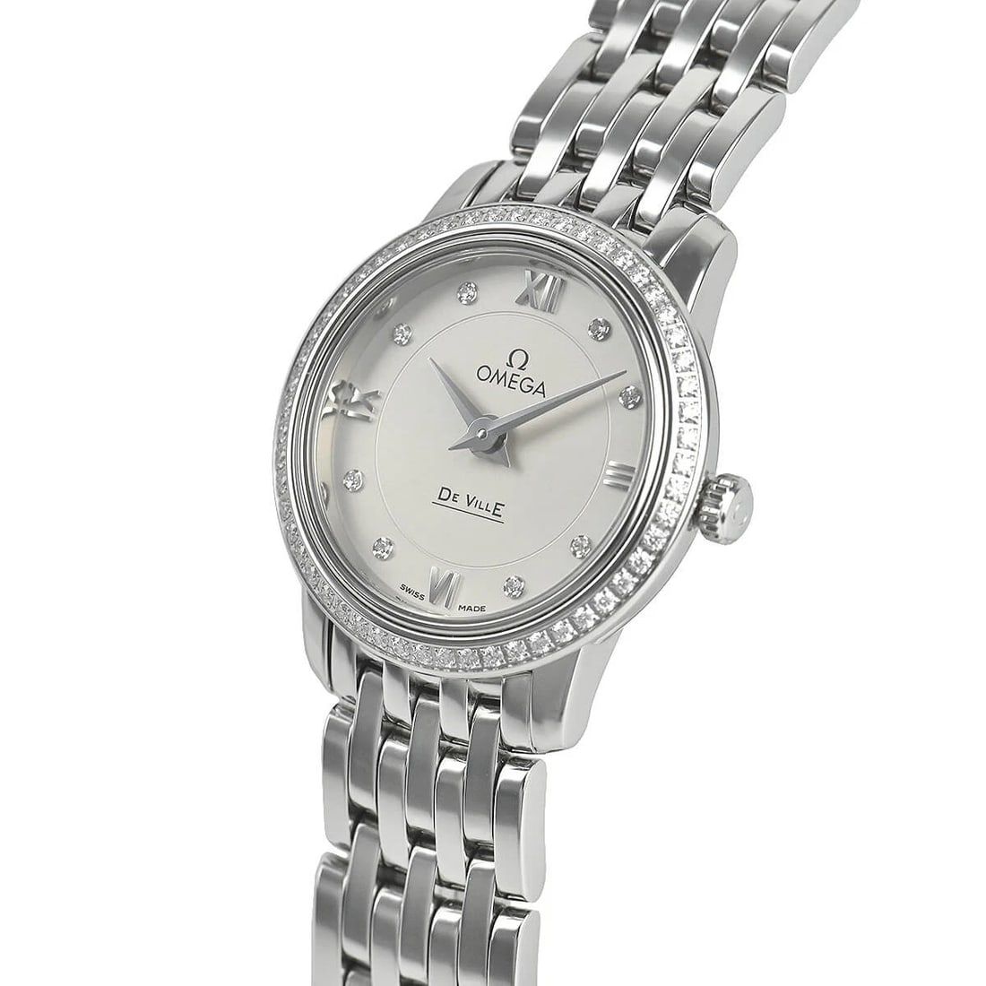 OMEGA DE VILLE PRESTIGE WATCH: OMEGA De Ville Prestige Watch Brand: OMEGA Type/Style: Wristwatch Material: Case Material stainless Color: Dial Color Silver Size: Case Size Case Size: 24.4mm Accessories: None Accessories