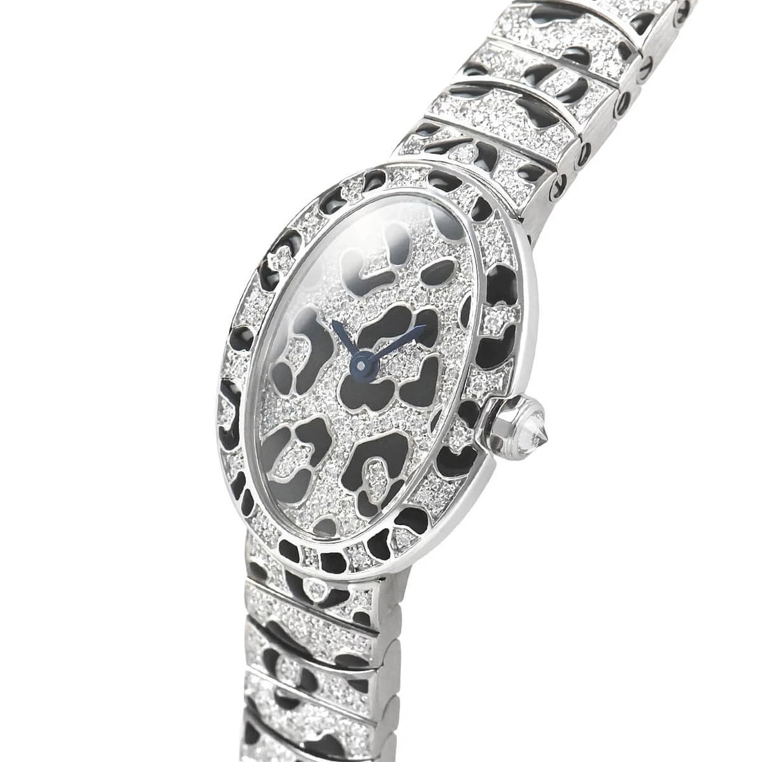 CARTIER MINI BAIGNOIRE PANTHERE SPOTS WATCH: CARTIER Mini Baignoire Panthere Spots Watch Brand: CARTIER Type/Style: Wristwatch Material: Case Material White Gold Color: Dial Color none Size: Case Size Case Size: 25.5 x 19.0 mm Accessories: N
