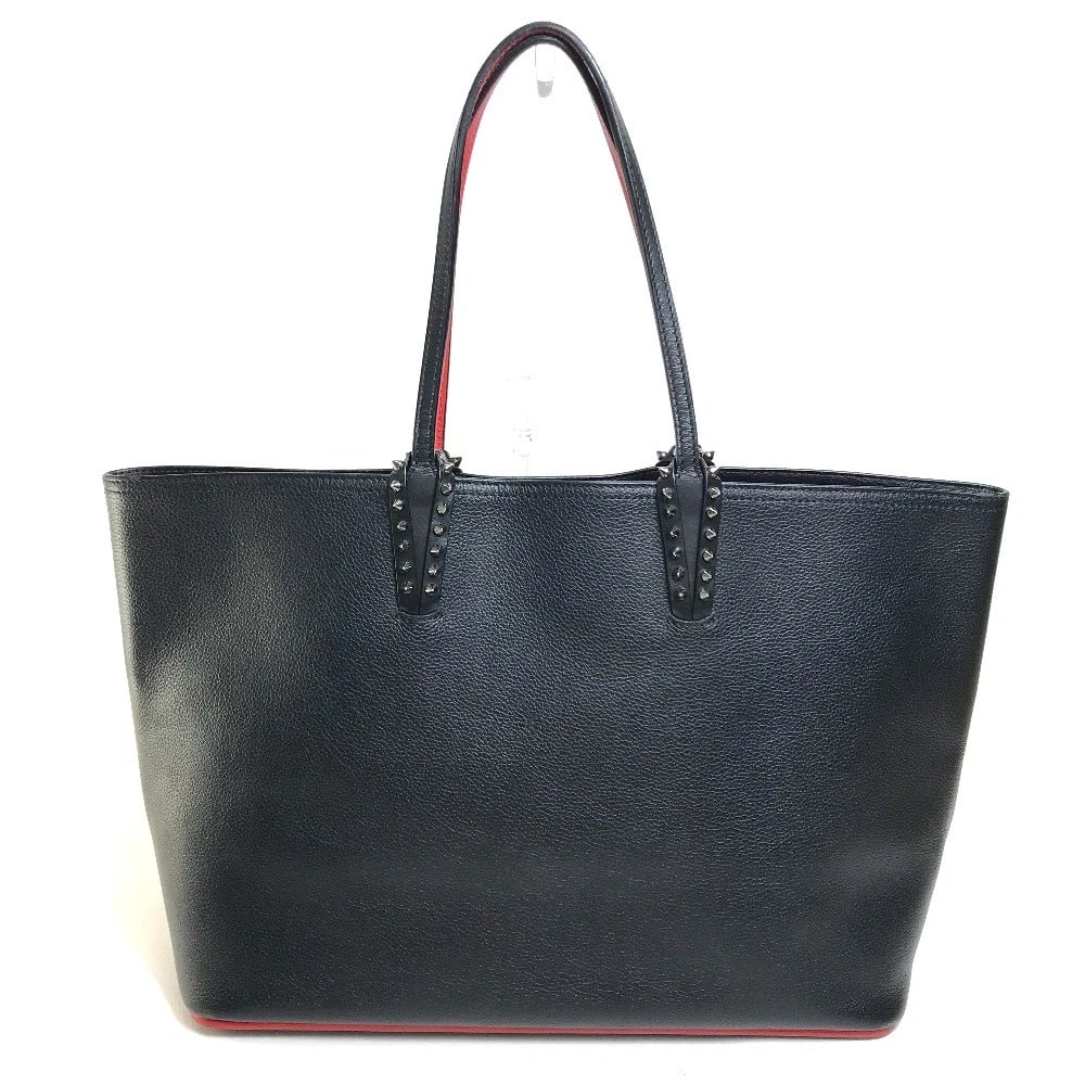 CHRISTIAN LOUBOUTIN LARGE CABASROCK SHOULDER BAG: Christian Louboutin Large Cabasrock Shoulder Bag Brand: Christian Louboutin Type/Style: Tote Bag Material: Leather Color: Black x Red Size: W15.2?H11.8?D5.5inch / W38.5cm H30cm D14cm Accessories: