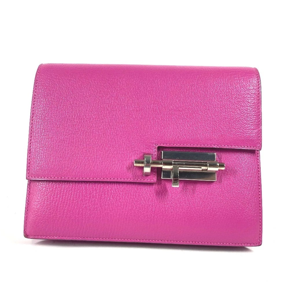 HERMES VERU BAG POUCH CLUTCH BAG CHEVRE: HERMES Veru bag pouch Clutch bag Chevre Brand: HERMES Type/Style: Clutch bag Material: Chevre Color: purple x silver Hardware Size: W8.2?H6.5inch / W20.8cm H16.5cm Accessories: None Access